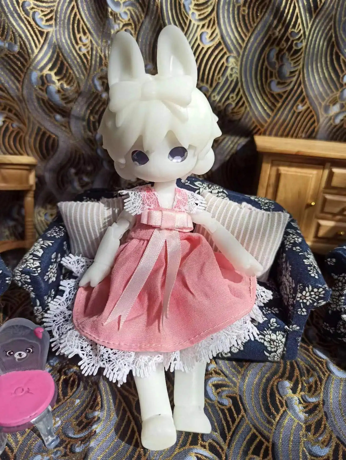 BJD girl's doll Bunny joint doll 18cm elf