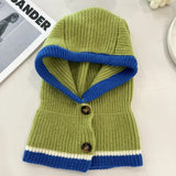 Korean Balaclava Beanie Cap Winter One Piece Knitted