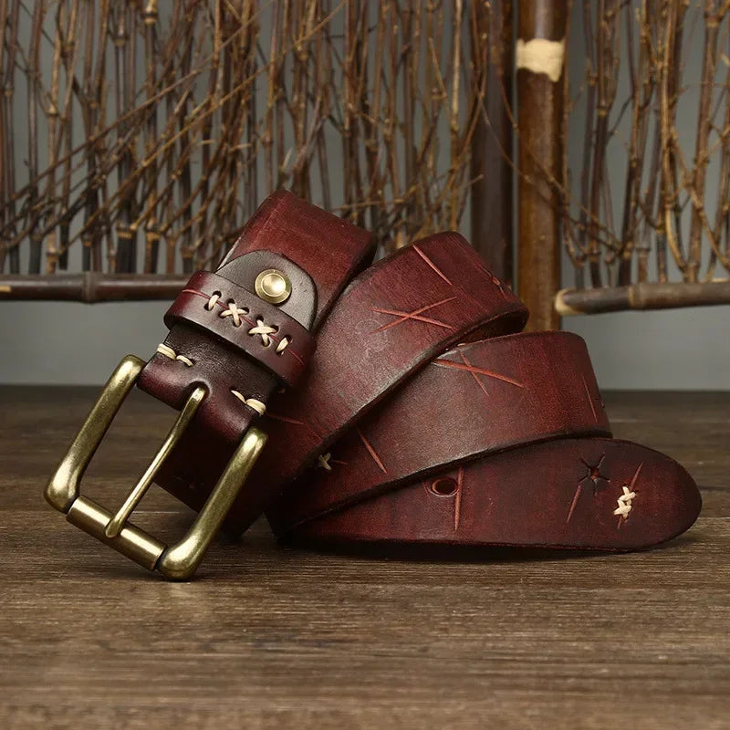 3.8CM Men High Quality Genuine Leather Belt Luxury