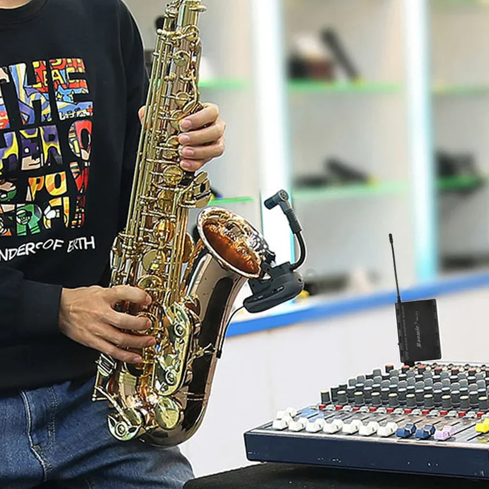 Professional Baomic TR15 Saxophone UHF Wireless Microphone System