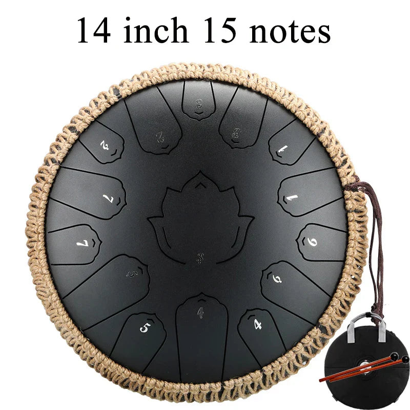 Hluru Glucophone Steel Tongue Drum 14 Inch 15