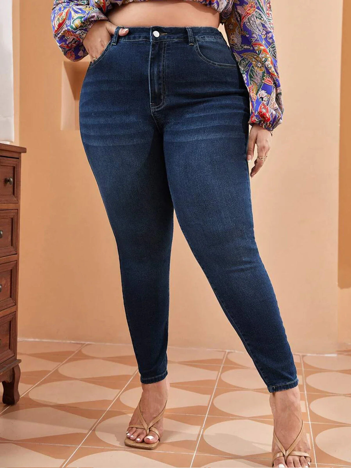 Plus Size Skinny Jeans For Women High Waist