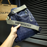 Fashion Designer Men Jeans Retro Stretch Slim Fit