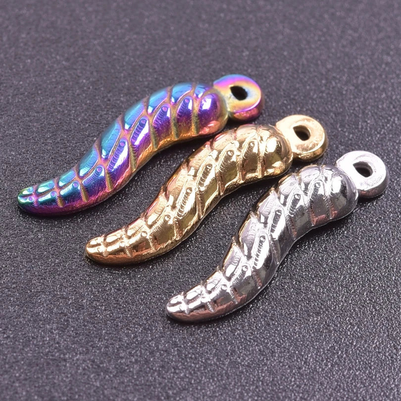 5pcs Stainless Steel Chili Charms Pendant For Jewelry