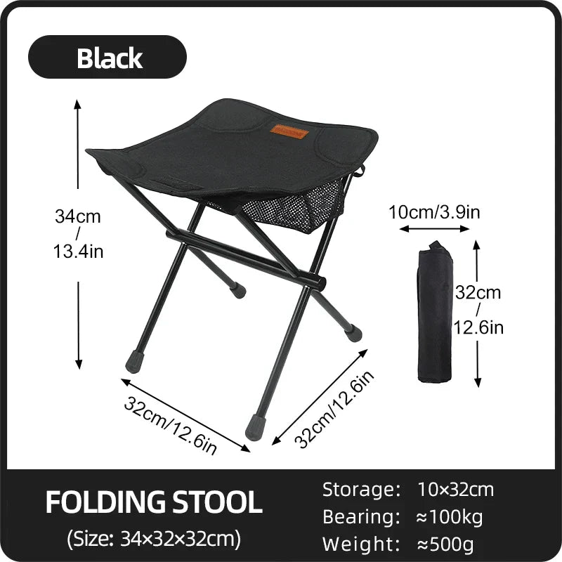 PACOONE Camping Portable Folding Stools Ultralight Aluminium Alloy