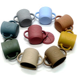 Silicone Snack Cup with Handle Double Ear Petal