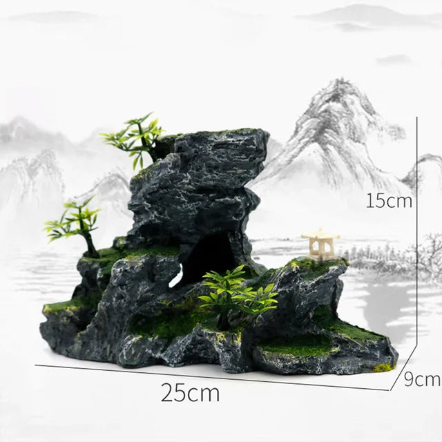 Fish Tank Plant Rockery Multi-style Aquarium Decoration,Resin Artificial