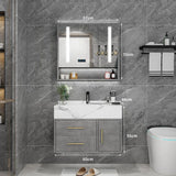 Marble Bathroom Cabinet Combination Solid Wood Intelligent Simple