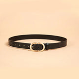 BEAUTODAY Belt Women Genuine Cow Leather Metal Oval