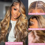 Body Wave Highlight Wig Human Hair 13x6 Hd