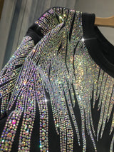 L4XL Plus Size Tops Rhinestone Graphic Tshirts Luxury