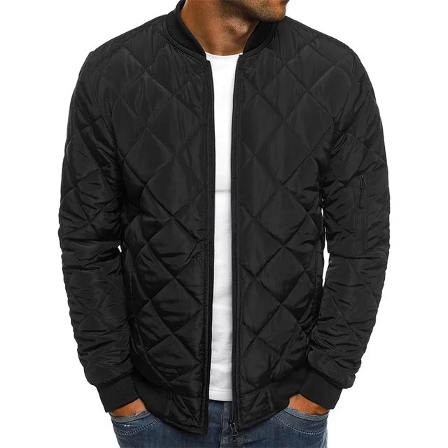Winter New Cotton Jacket Men's Baseball Collar Mesh