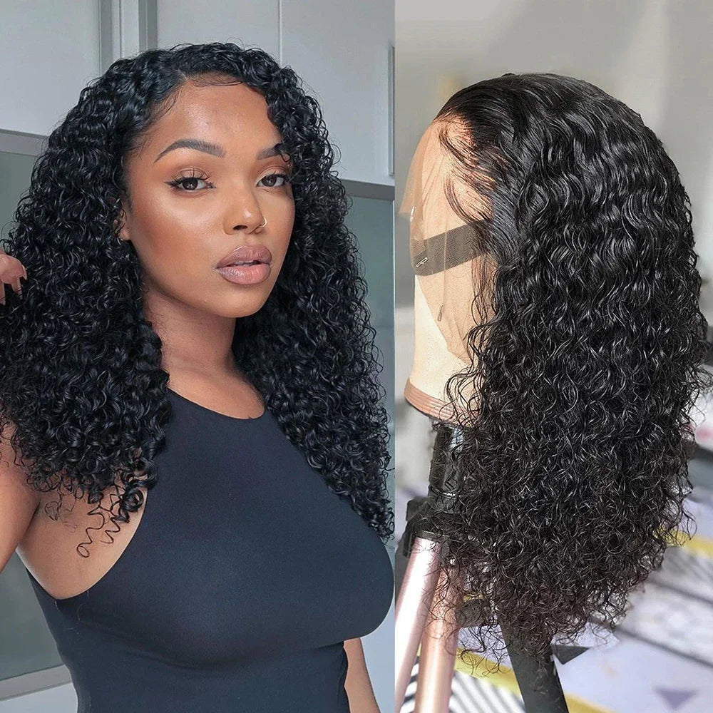 Curly Bob Human Hair Wigs 13x4 Lace Closure