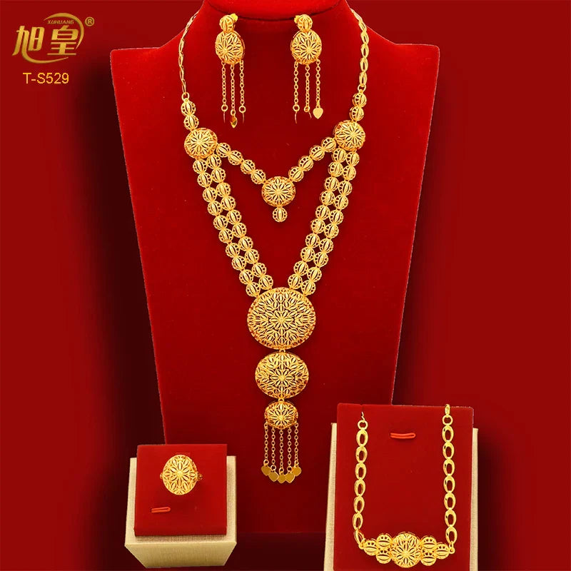 XUHUANG African Big Luxury 4PCS Dubai Gold Color