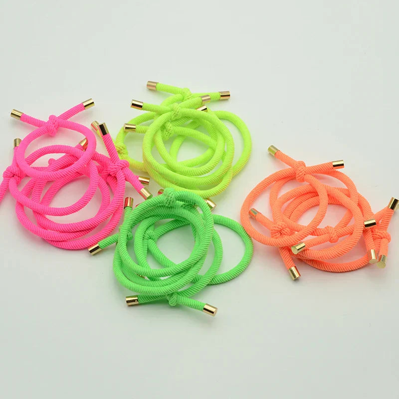 30PCS 5mm Twilled Cords Knotted Elastic Hair Bands