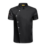 Unisex Chef Jacket Short Sleeve Kitchen Cook Coat