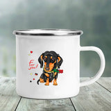 I Love Dachshunds Printed Enamel Mug Creative Glass