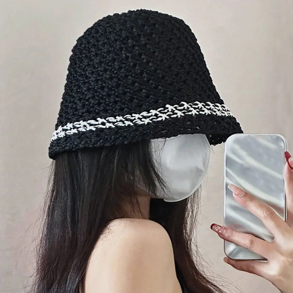 Fisherman's Hat Summer Fashion Ladies Paper Straw Bucket