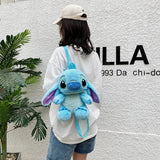 large Cartoon Blue Stitch Plush Backpack Cute Stitch