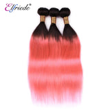Elfriede #T1BPink Straight Ombre Colored Hair Bundles with