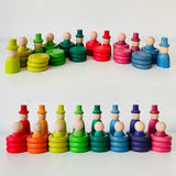 Large Wooden Rainbow Stacker Blocks Nordic Toys Loose