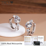 TBCYD 5mm D Color Moissanite Hoop Earrings For