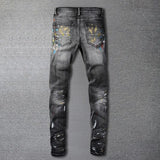 Skinny Tapered Trouser New Retro Splash Ink Jean