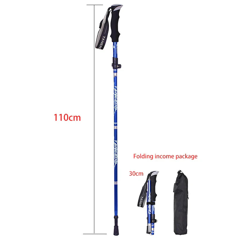 Outdoor Portable 5-Section Fold Trekking Pole Camping Walking