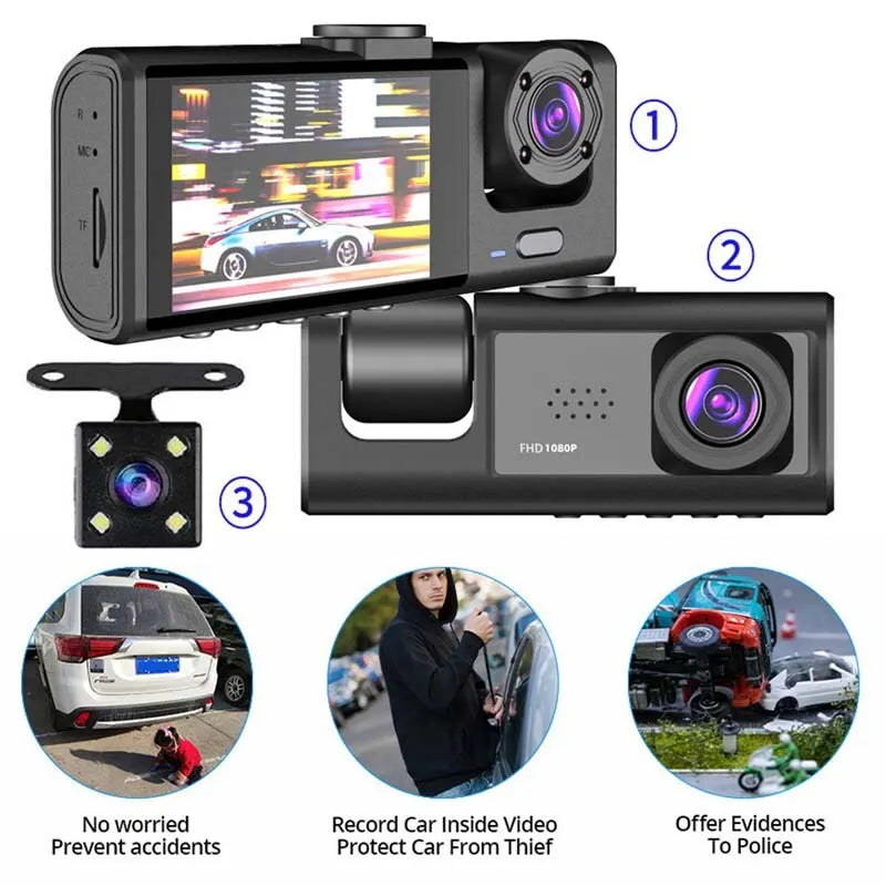 Dash Cam W IR Night Vision Loop Recording