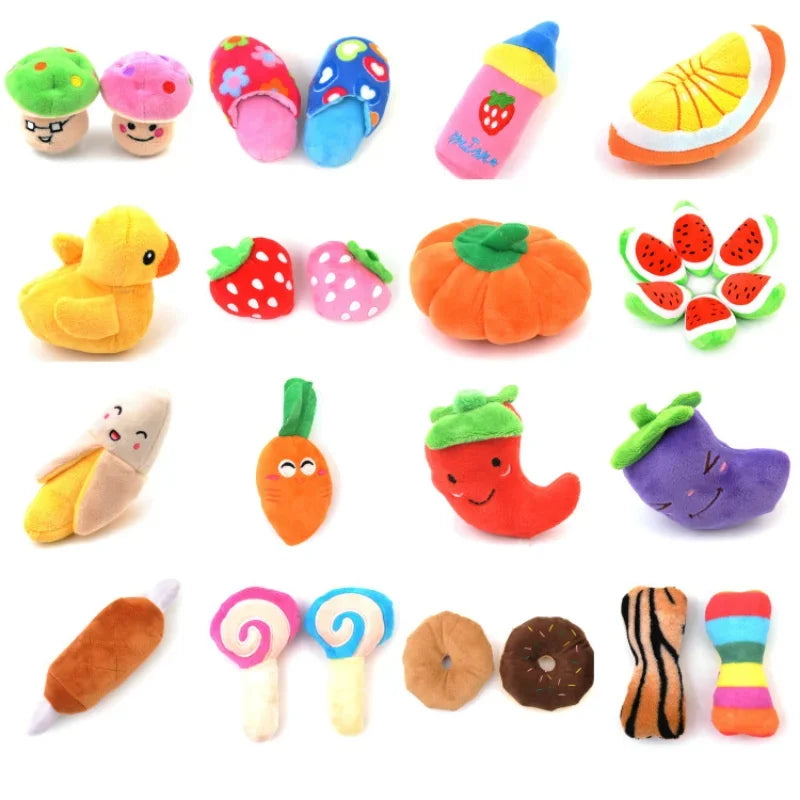 Puppy Dog Plush Squeaky Toys for Small Medium