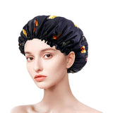 Women Satin Bonnets Printed Floral Edge Nightcap Fashion
