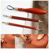 Tungsten Steel Ring-shaped Double-head Trimming Scraper Wooden Handle