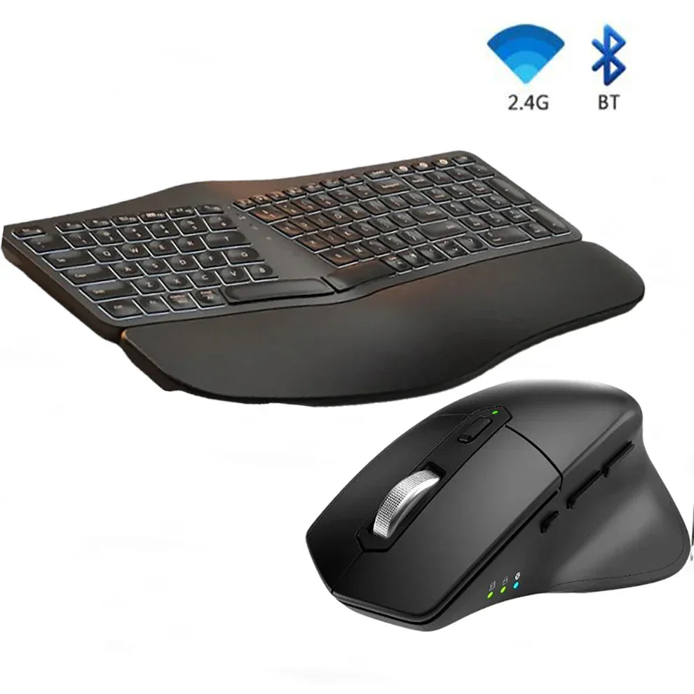 Bluetooth Wireless Ergonomic Split Keyboard and Vertical Mouse