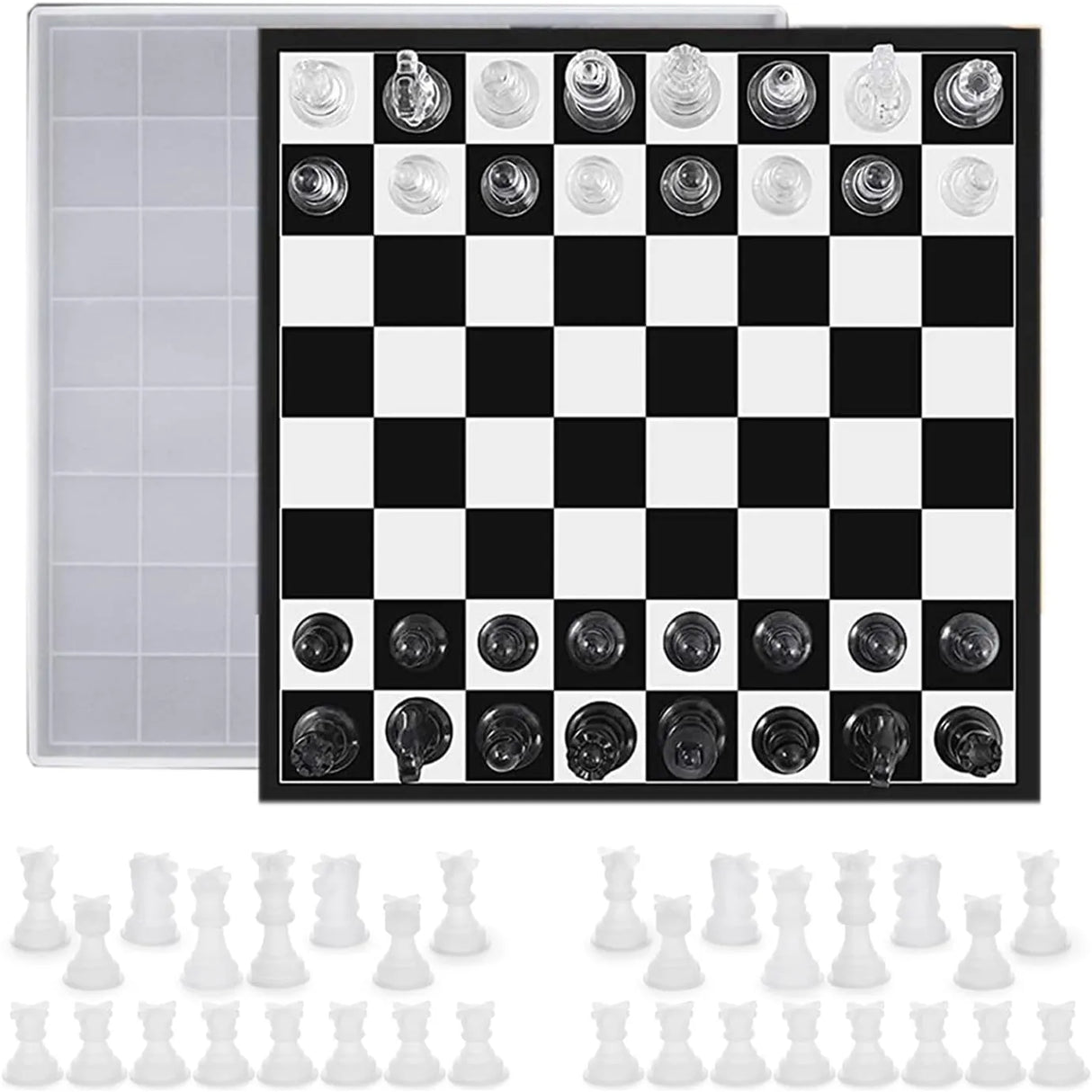 Resin Chess Set Mold with Chess Board Silicone