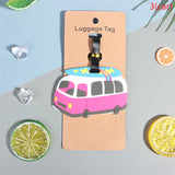 1PC Cute Cartoon Hawaiian Flamingo Silicone Luggage Tag