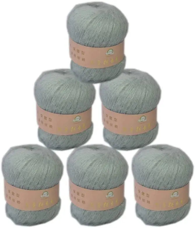 6 Balls Angora Mohair Wool Yarn for Knitting