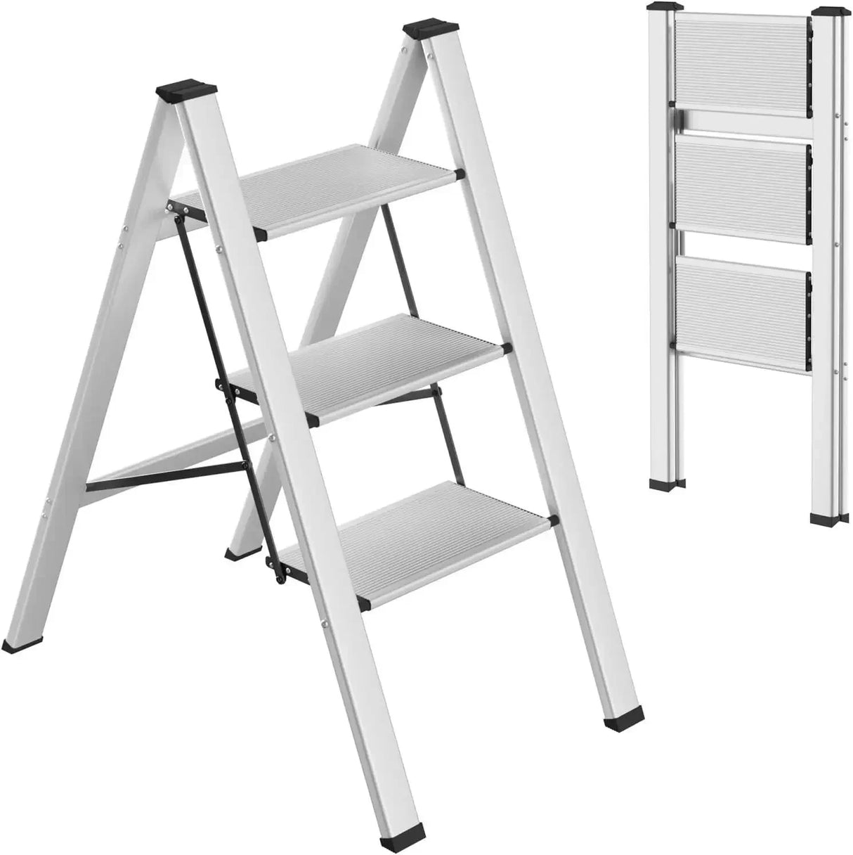 2-3-4 Step Ladder Aluminum Lightweight Folding Step Stool