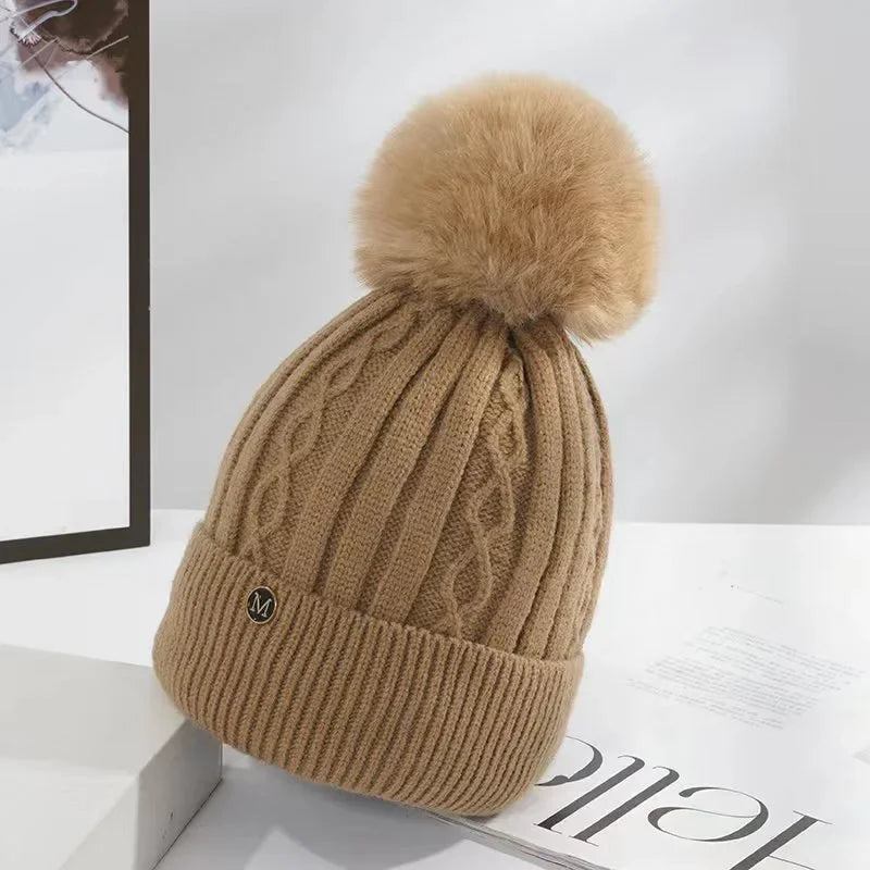 Winter Hats for Woman Thicker Beanies Chenille Ball