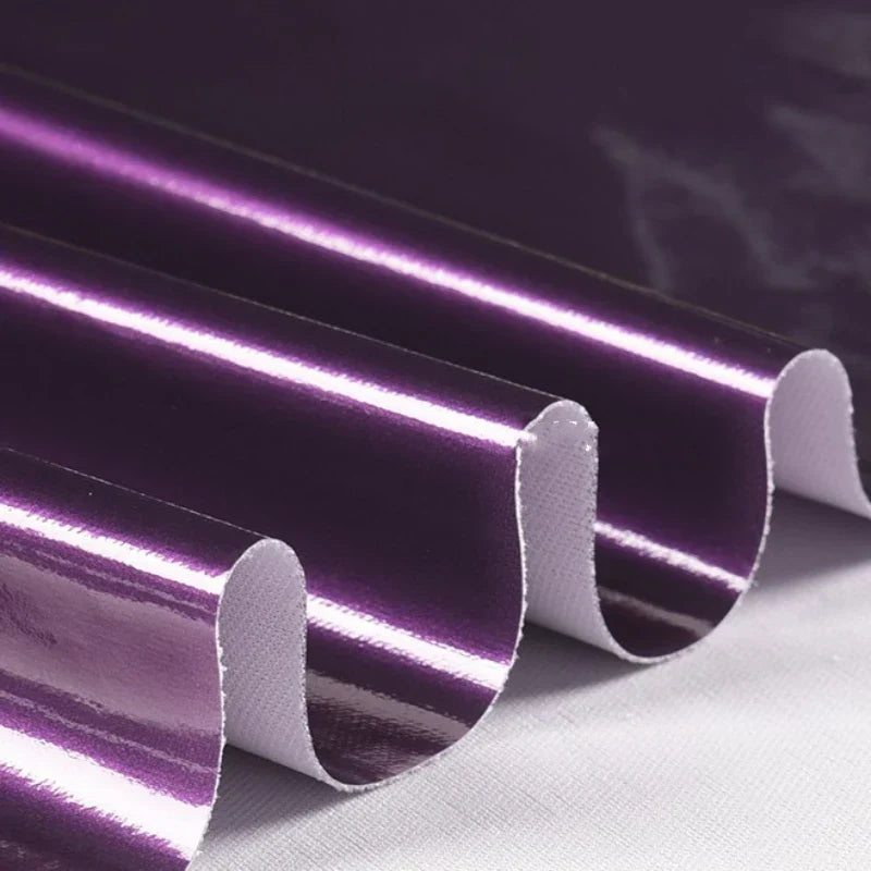 Purple Thin Mirror Leather Patent Leather Fabric Clothing
