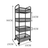Food Trailer Trolley Rolling Cart Organizer Metal Vegetable