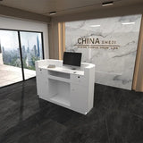 White Small Reception Desk Luxury Office Executive Shop