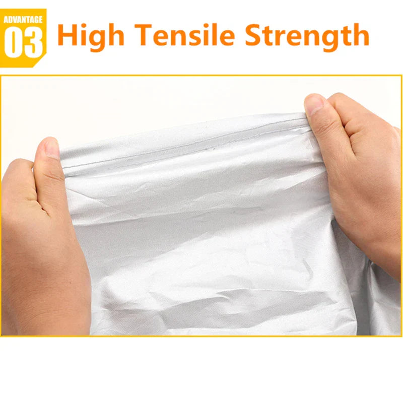Car Exterior Double Color Cover Sunshade Dustproof Protection with Reflective Strips Universal for Hatchback Sedan SUV