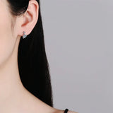 NeeTim Full Moissanite Hoop Earrings 925 Sterling Silver