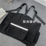 Reflective Streetwear Men HipHop Chest Bag Anti theft