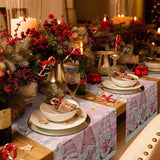 Christmas Gnome Snow Scenery Linen Table Runners Dresser