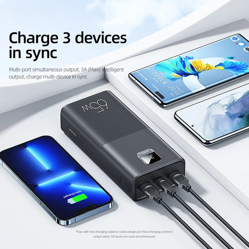 USAMS 65W Power Bank 30000mAh PD Quick Charge