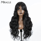 MIRACLE Synthetic Lace Front Wigs For Women Long