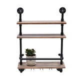 Industrial Pipe Shelf Wine Rack Wall Mounted