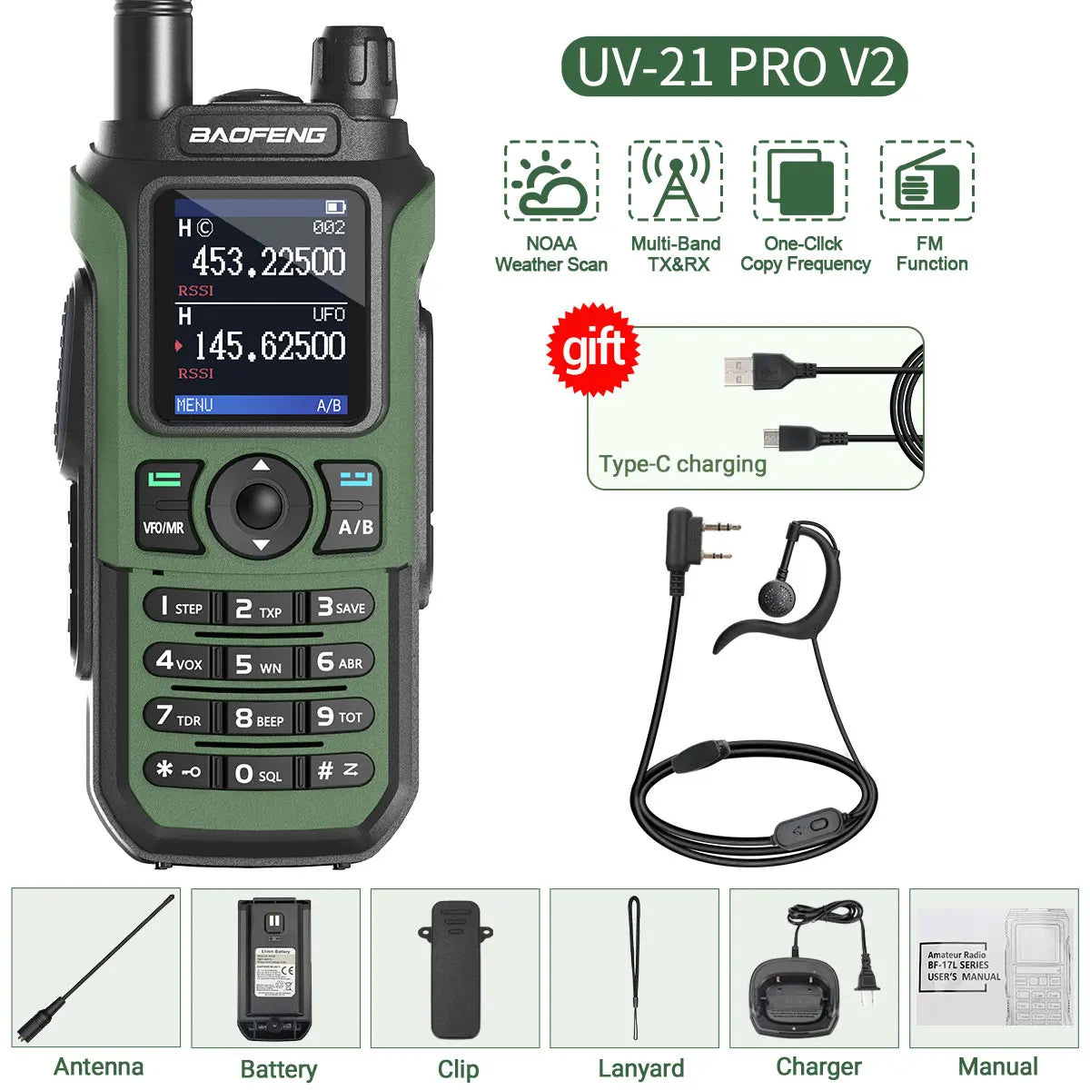 Baofeng UV-21 PRO V2 Walkie Talkie Wireless Copy