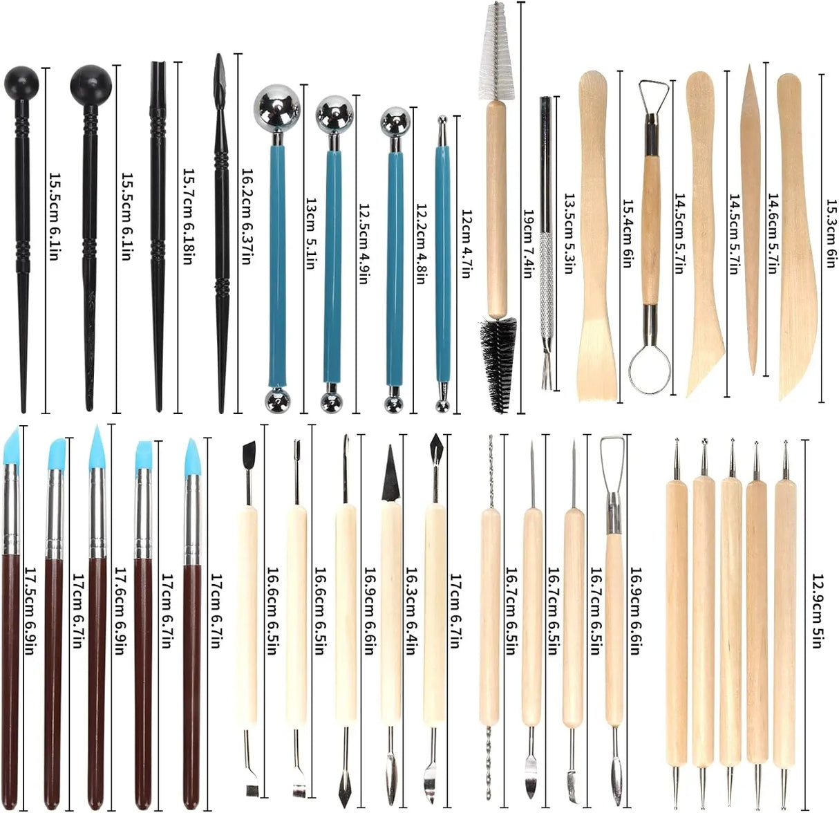 Pottery Clay Sculpting Tools Kit 8-61 Pcs/Set, Ceramic